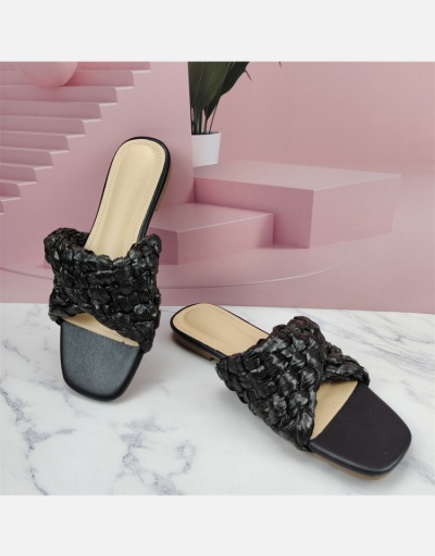 Replica Outdoor Beach Casual Woven Flat Women Slippers #801414 $42.17 USD for Wholesale