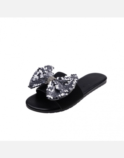 Replica Summer Sequined Rhinestone Bow Decoration Slippers #801418 $37.08 USD for Wholesale