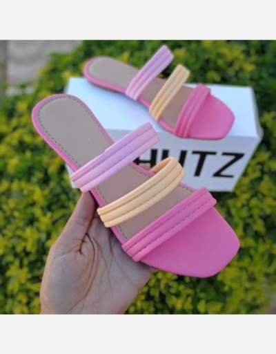 Replica Beach Contrast Color Hollow Out Slippers #801422 $34.61 USD for Wholesale