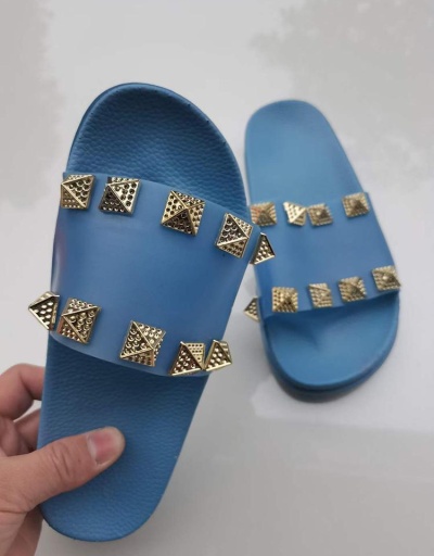 Replica Casual Rivet Women Slide Slippers  #801426 $34.06 USD for Wholesale