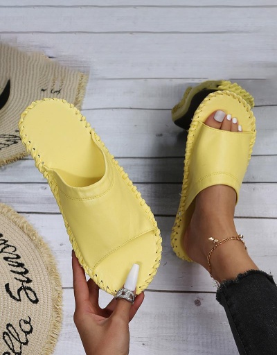 Replica Comfy Soft Simple Round Toe Slide Slippers #801447 $43.98 USD for Wholesale