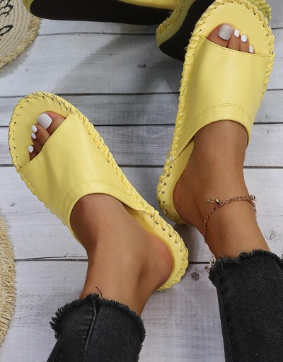 Replica Comfy Soft Simple Round Toe Slide Slippers #801447 $43.98 USD for Wholesale