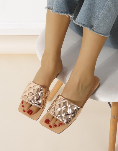 Summer Square Toe Flats Slippers For Women #801449 $35.75 USD, Wholesale Fashion Slippers