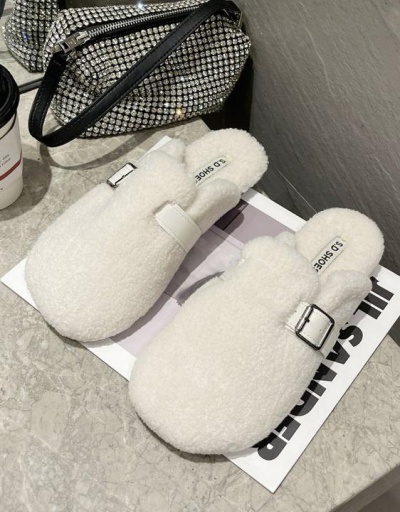 Replica Casual Indoor Lamb Cotton Slippers Women #801455 $46.93 USD for Wholesale