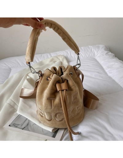  Pure Color Velvet Letter Women's Bucket Bag #801461 $44.23 USD, Wholesale Fashion Satchels