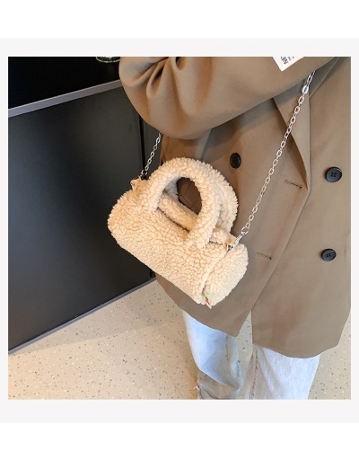 Casual Fluffy Solid Chain Shoulder Bags #801471 $30.24 USD, Wholesale Fashion Satchels