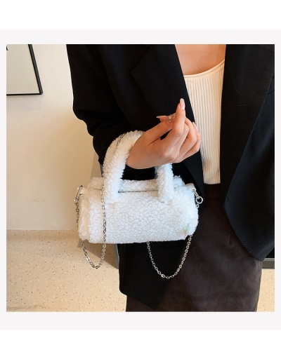 Replica Casual Fluffy Solid Chain Shoulder Bags #801471 $30.24 USD for Wholesale