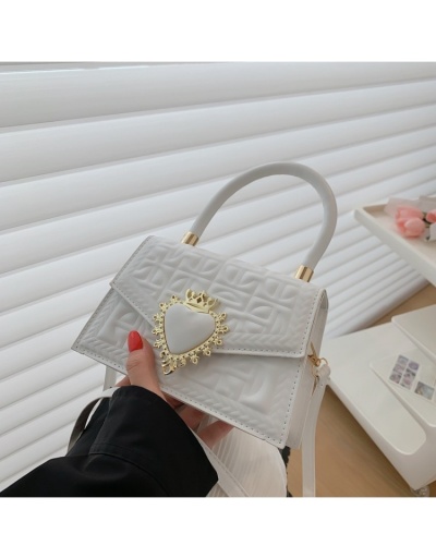  PU Pure Color Peach Heart Lock Women's Shoulder Bag #801477 $19.96 USD, Wholesale Fashion Satchels