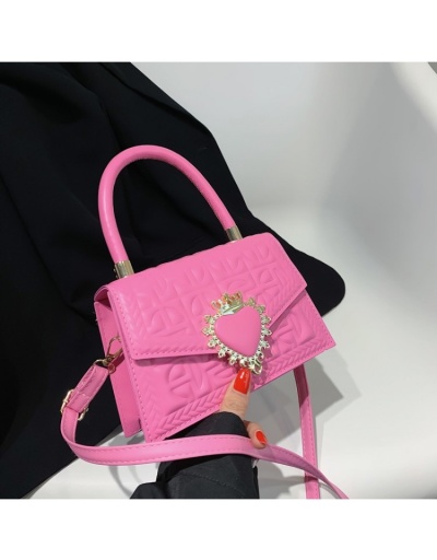 Replica  PU Pure Color Peach Heart Lock Women's Shoulder Bag #801477 $19.96 USD for Wholesale