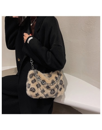 Casual Leopard  Plush Shoulder Bags #801478 $29.25 USD, Wholesale Fashion Satchels