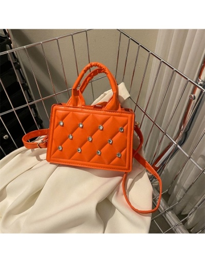  Textured PU Rhombus Lattice Hot Drilling Women Bag #801480 $16.10 USD, Wholesale Fashion Satchels