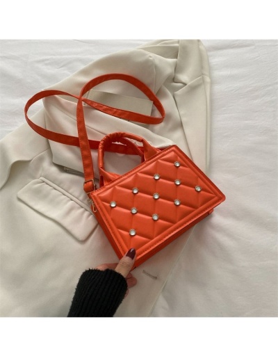 Replica  Textured PU Rhombus Lattice Hot Drilling Women Bag #801480 $16.10 USD for Wholesale