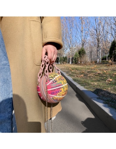 Replica Basketball PU Letter Printed Metal Chain Round Bag #801485 $33.60 USD for Wholesale