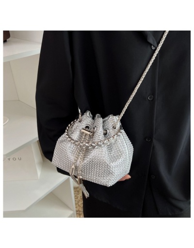 Replica Ladies Rhinestone  Solid  Drawstring  Party Shoulder Bags #801489 $30.91 USD for Wholesale