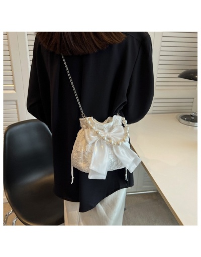 Replica  Bow Patchwork Faux Pearl Bag #801502 $15.40 USD for Wholesale