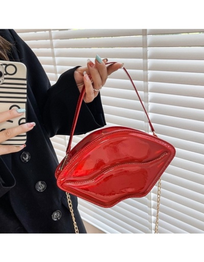  Lips Shape PU Pure Color Shoulder Bag #801505 $29.03 USD, Wholesale Fashion Satchels