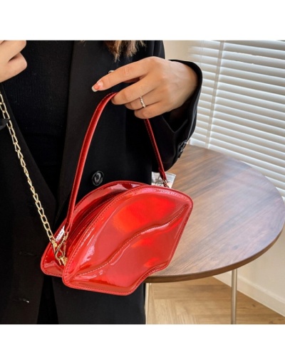 Replica  Lips Shape PU Pure Color Shoulder Bag #801505 $29.03 USD for Wholesale