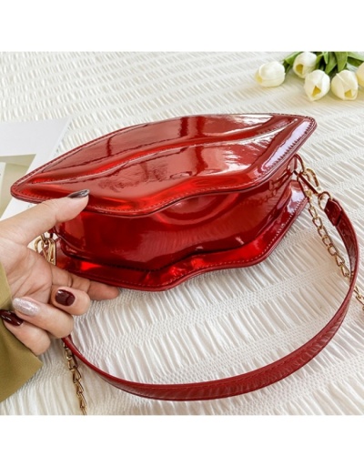 Replica  Lips Shape PU Pure Color Shoulder Bag #801505 $29.03 USD for Wholesale