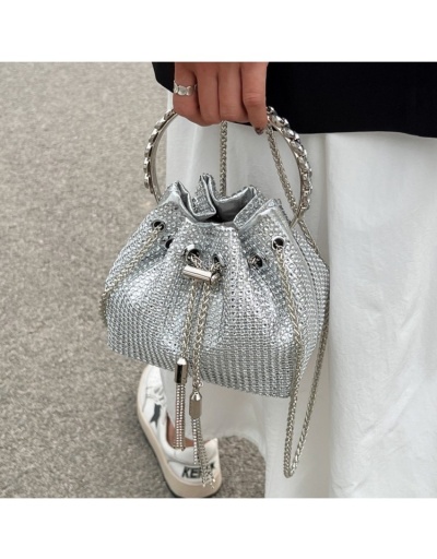  New Fashion Rhinestone Handheld Bucket Bag #801509 $41.08 USD, Wholesale Fashion Satchels