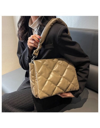 Ladies Solid Rhombus Lattice  Shoulder Bags #801524 $37.53 USD, Wholesale Fashion Satchels