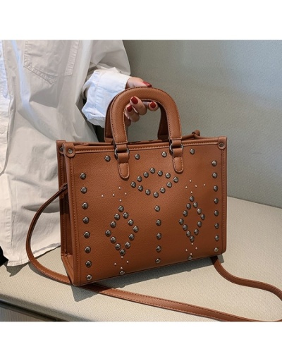  Fashion Pure Color Rivet Women's Messenger Bag #801531 $53.68 USD, Wholesale Fashion Satchels