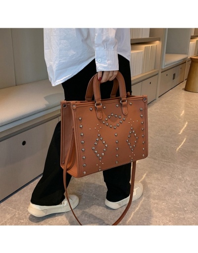 Replica  Fashion Pure Color Rivet Women's Messenger Bag #801531 $53.68 USD for Wholesale