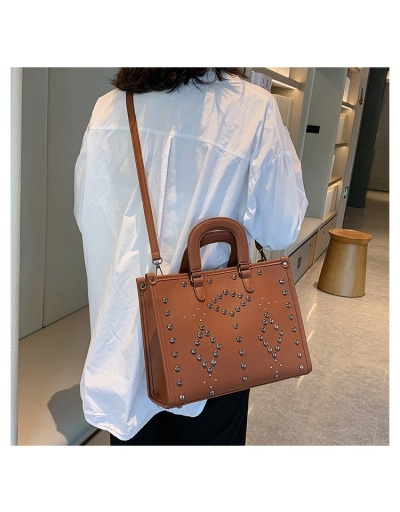 Replica  Fashion Pure Color Rivet Women's Messenger Bag #801531 $53.68 USD for Wholesale