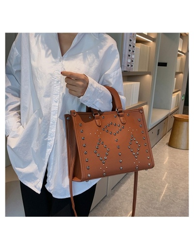 Replica  Fashion Pure Color Rivet Women's Messenger Bag #801531 $53.68 USD for Wholesale