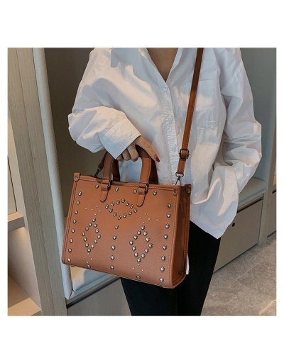 Replica  Fashion Pure Color Rivet Women's Messenger Bag #801531 $53.68 USD for Wholesale