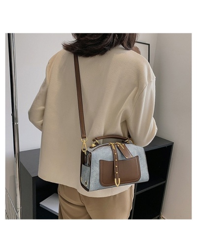 Replica  Retro Trend Contrast Color Boston Cross Body Bag #801532 $45.32 USD for Wholesale