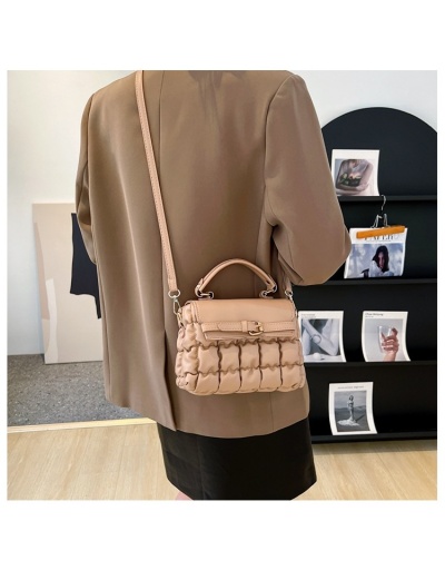 Replica  Trend Pleated Pure Color Messenger Bag #801542 $52.89 USD for Wholesale