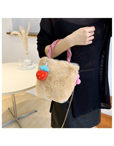 Fluffy Black Chain Shoulder Handbags With Pendant #801546 $23.30 USD, Wholesale Fashion Satchels