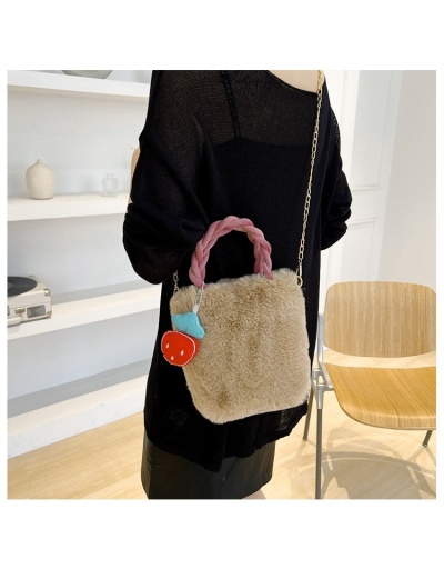 Replica Fluffy Black Chain Shoulder Handbags With Pendant #801546 $23.30 USD for Wholesale