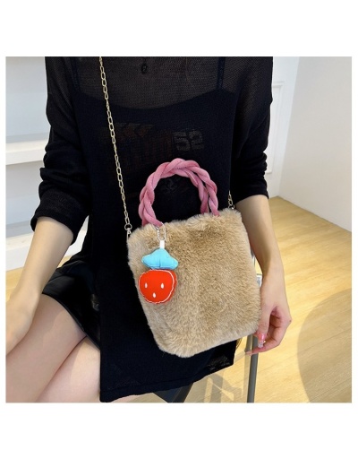 Replica Fluffy Black Chain Shoulder Handbags With Pendant #801546 $23.30 USD for Wholesale