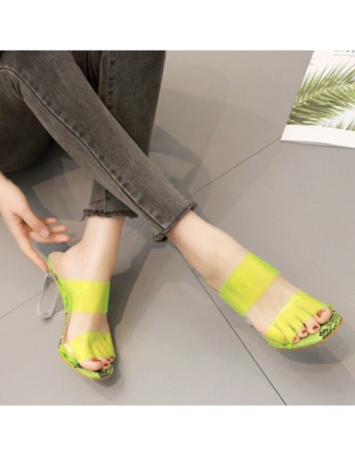 Replica  Fashion Pure Color Transparent PVC High Heel Slippers  #801563 $54.63 USD for Wholesale