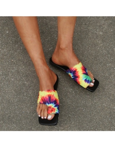 Replica Fashion PVC Square Toe Printed Slide Slippers For Women #801569 $23.13 USD for Wholesale