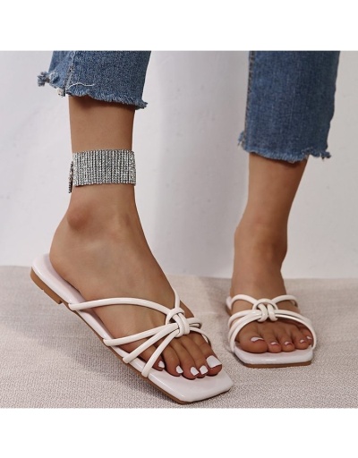 Replica Simple Design Solid Square Toe Slide Slippers For Women #801571 $29.70 USD for Wholesale