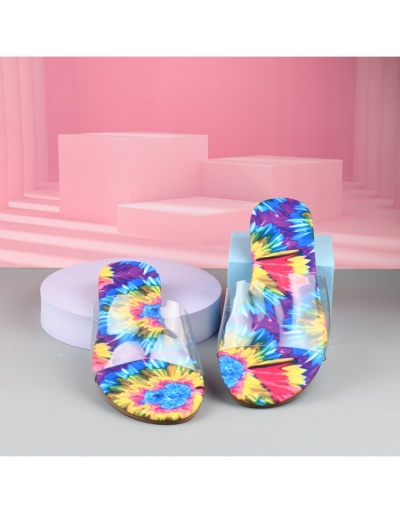  PU Round Toe Patchwork Transparent Comfortable Slippers #801575 $25.59 USD, Wholesale Fashion Slippers