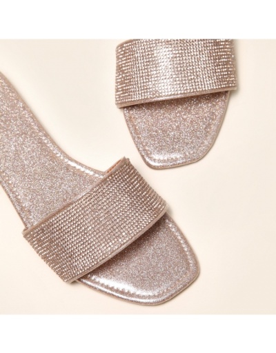 Replica  Casual PU Square Toe Flat Women's Slippers #801576 $27.53 USD for Wholesale