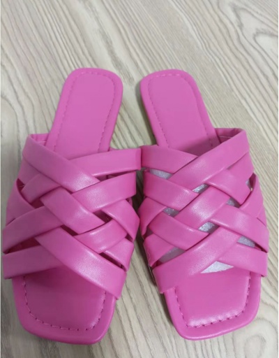 Replica Leisure Solid Hollow Out Slide Slippers For Women #801590 $35.20 USD for Wholesale