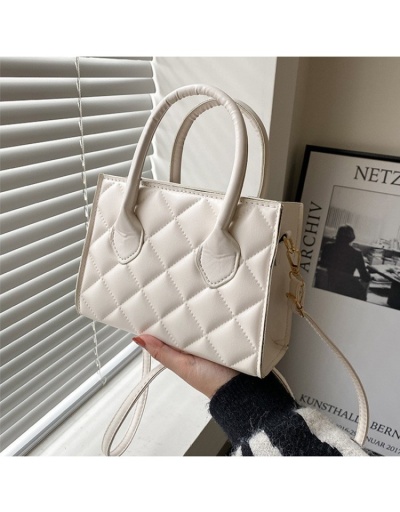 Replica Street Shopping Rhombus Lattice  White Handbags For Women #801621 $16.88 USD for Wholesale