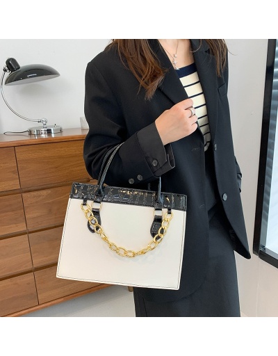 Replica  PU Contrast Color Chain Women's Tote Bags #801625 $29.70 USD for Wholesale