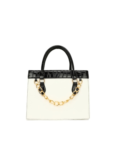 Replica  PU Contrast Color Chain Women's Tote Bags #801625 $29.70 USD for Wholesale