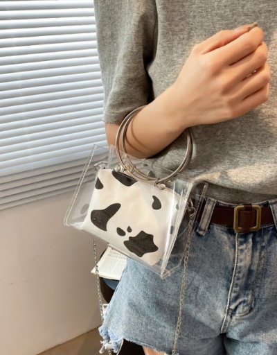 Replica Simple Cow Print Shoulder Jelly Bag #801630 $24.38 USD for Wholesale