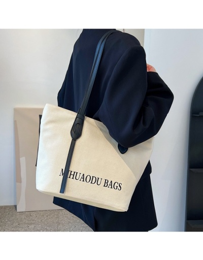 Travel Letter Black Versatile Canvas Shoulder Tote Bags #801643 $21.88 USD, Wholesale Fashion Handbags