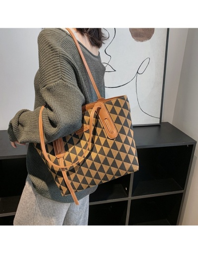 Replica  Simple Clash Color Rhombus Lattice Tote Bag #801651 $38.35 USD for Wholesale