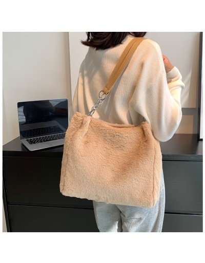 Simple Design Solid White Fluffy Tote Bags #801673 $19.58 USD, Wholesale Fashion Handbags