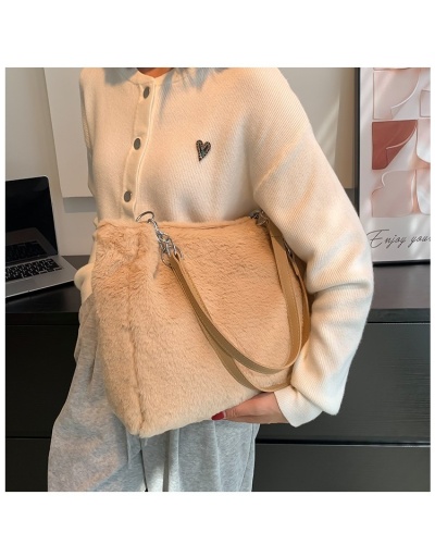 Replica Simple Design Solid White Fluffy Tote Bags #801673 $19.58 USD for Wholesale