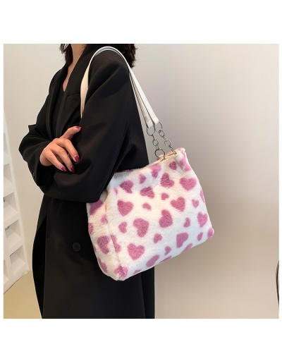 Replica Heart Pattern Fluffy Casual Tote Bags #801674 $19.58 USD for Wholesale