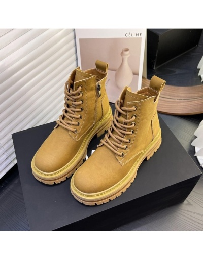 Replica  Women's Fall Pure Color Chunky Ankle Boots #801681 $56.73 USD for Wholesale